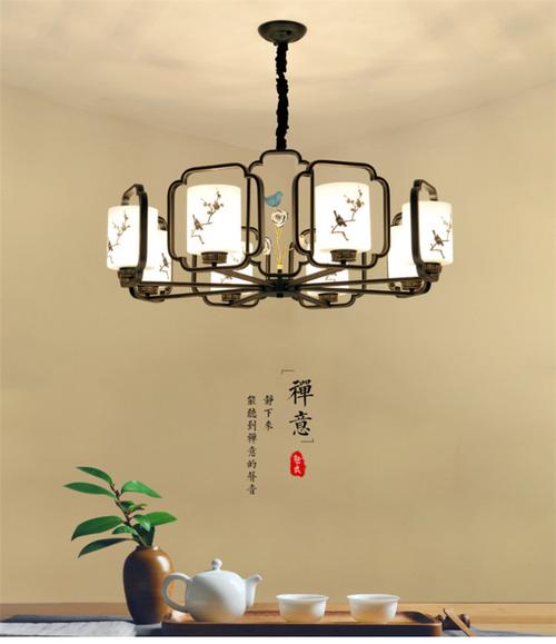 现代家用中式客厅吊灯现代简约中国风新中式灯饰卧室书房餐厅灯具